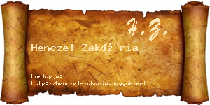 Henczel Zakária névjegykártya